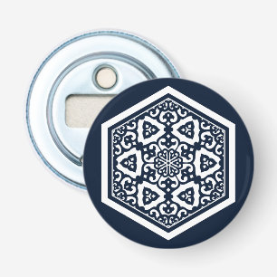 Oriental Blue White Ottoman Turkish Tracery Art Bottle Opener