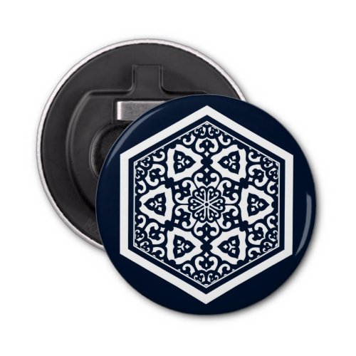 Oriental Blue White Ottoman Turkish Tracery Art Bottle Opener