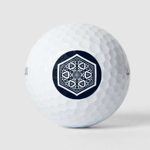 Oriental Blue White Ottoman Turkish Tracery Art Golf Balls