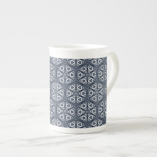 Oriental Blue White Ottoman Turkish Tracery Bone China Mug