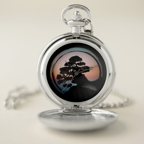 Oriental Bonsai Tree Pocket Watch