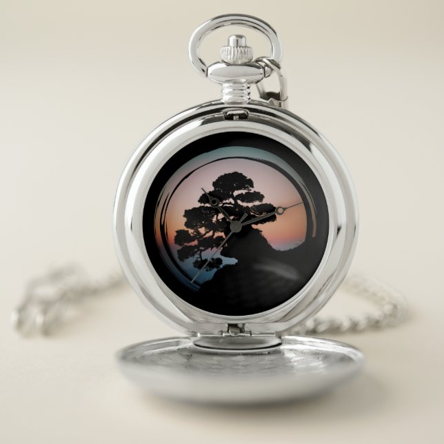 Oriental Bonsai Tree Pocket Watch (Inside)