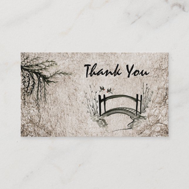 Oriental Bridge Thank You Business Card (Front)