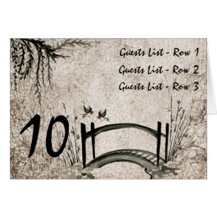 Oriental bridge Wedding Table Placeholder Cards