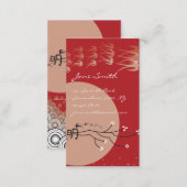 Oriental Bright Moon Swallows Birds Zen Modern Art Business Card (Front/Back)