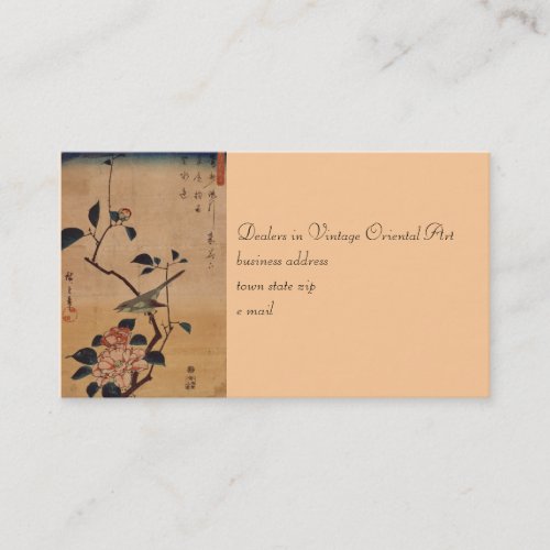 Oriental Camellia and Warbler Business Card Templates
