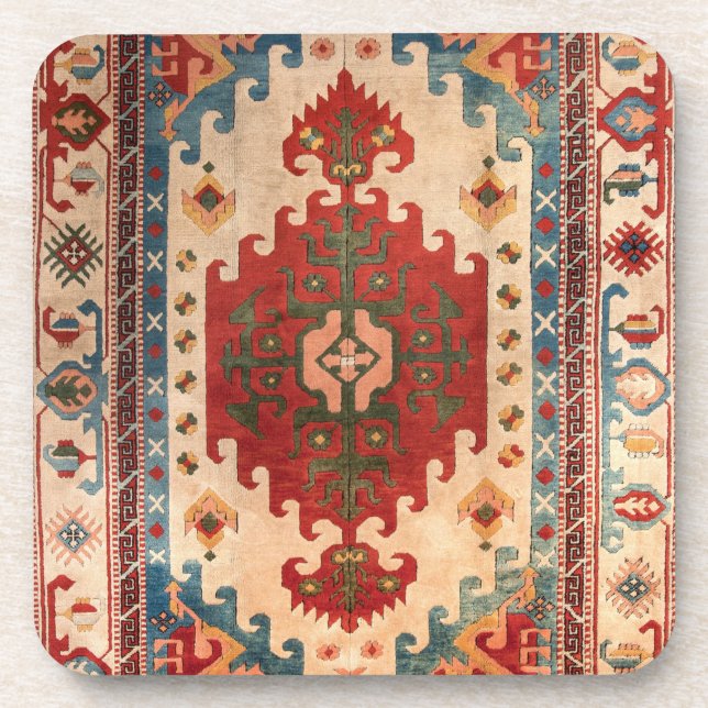 Oriental Carpet Rug Beverage Coaster (Front)