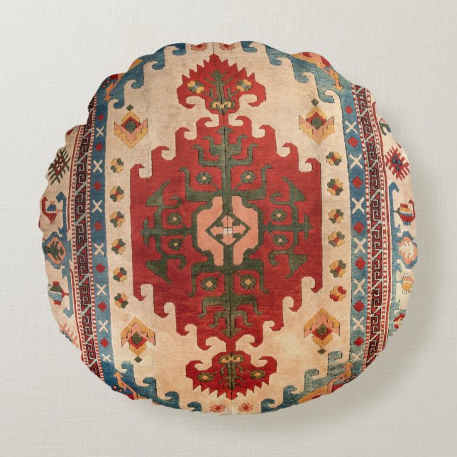 Oriental Carpet Rug Round Pillow (Front)
