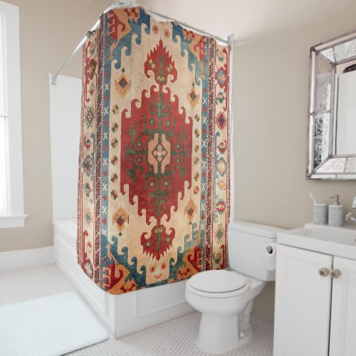 Oriental Carpet Rug Shower Curtain