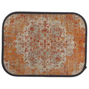 oriental carpet style orange car floor mat