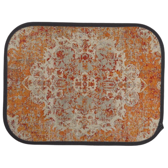 oriental carpet style orange car floor mat (Rear)