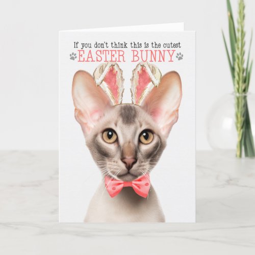 Oriental Cat Cutest Easter Bunny Kitty Puns Holiday Card