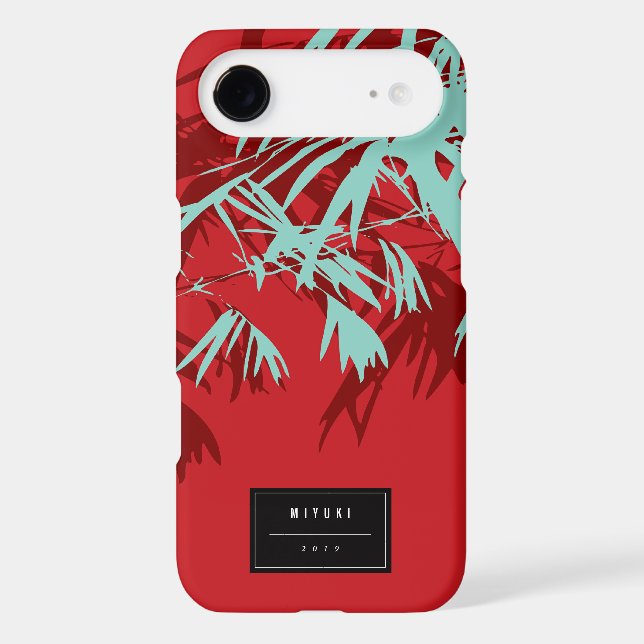 Oriental Chic Asian Chinese Blue Bamboo Leaves Zen Case-Mate iPhone Case (Back)