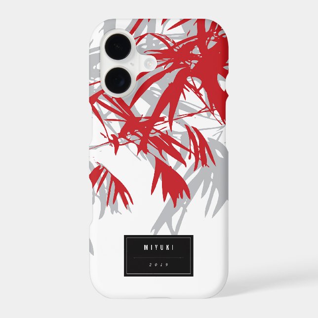 Oriental Chic Asian Chinese Grey Bamboo Leaves Zen Case-Mate iPhone Case (Back)