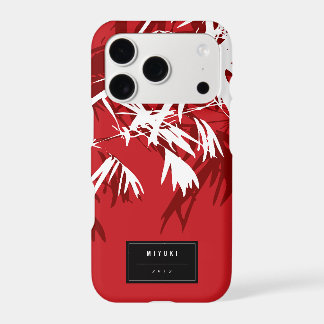 Oriental Chic Asian Chinese Red Bamboo Leaves Zen iPhone 17 Pro Case