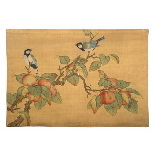 Oriental Chinese Birds And Fruit Cloth Placemat