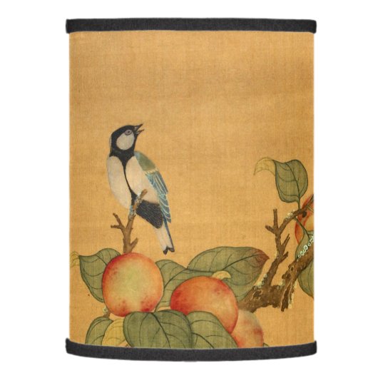Oriental Chinese Birds And Fruit Lamp Shade (Left)