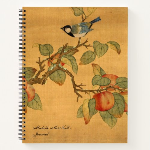 Oriental Chinese Birds And Fruit Notebook
