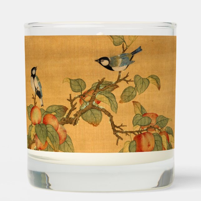 Oriental Chinese Birds And Fruit Scented Candle (Front)