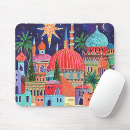 Oriental City Christmas Holiday Mouse Pad