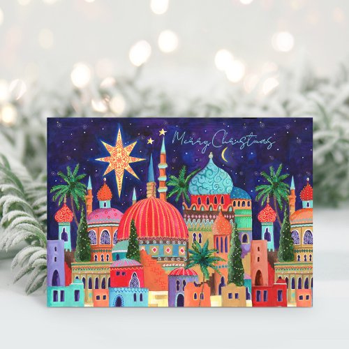 Oriental City Christmas Holiday Post Card