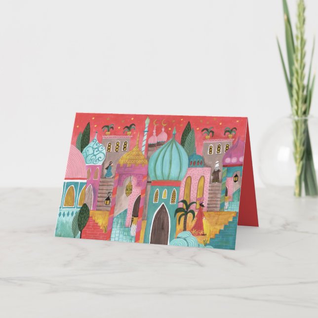 Oriental city religious Christmas Holiday Card (Front)