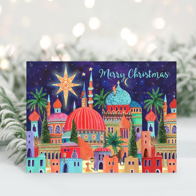 Oriental city religious Christmas Holiday Card (Oriental city religious Christmas Holiday Card)