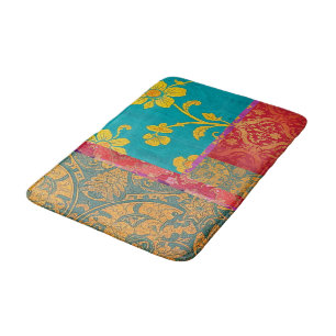 ORIENTAL Colorful Green Red - Bath Mat Rug