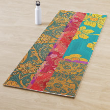ORIENTAL Colorful Green Red Golden - Yoga Mat