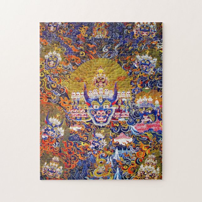 Oriental cool tibetan thangka god vibrating tattoo jigsaw puzzle (Vertical)