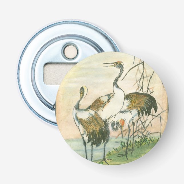 Oriental Cranes by the Water Bottle Opener (Front)