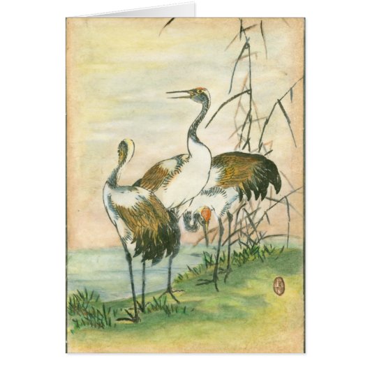 Oriental Cranes by the Water Cards (Front)