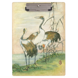 Oriental Cranes by the Water Clipboard