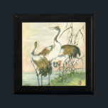 Oriental Cranes by the Water Jewelry Box<br><div class="desc">This painting by Vision Studio would perfect for a bird collection. This contemporary fine art print of white cranes with black and brown wings is perfect for an oriental-art fan and the details will add character to any Zazzle product.</div>