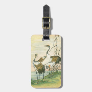 Oriental Cranes by the Water Luggage Tag