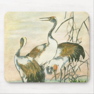 Oriental Cranes by the Water Mouse Pad