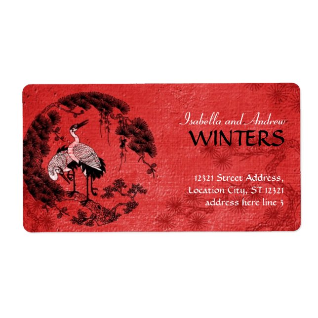 Oriental Cranes Label (Front)