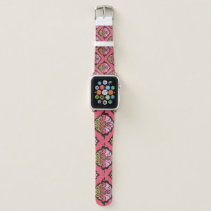 Oriental Damask Floral Seamless Wallpaper Apple Watch Band