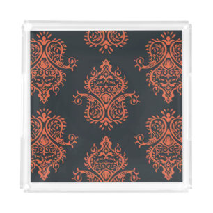 Oriental damask: Mediterranean vintage pattern. Acrylic Tray