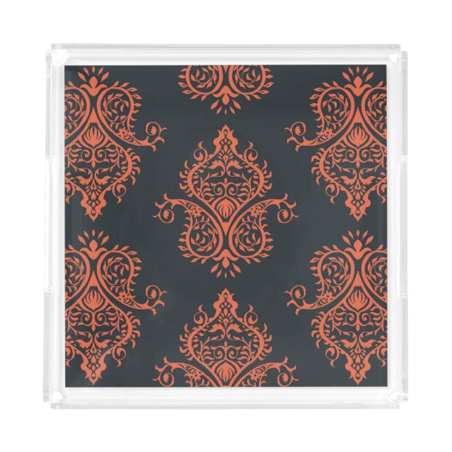 Oriental damask: Mediterranean vintage pattern. Acrylic Tray (Front)