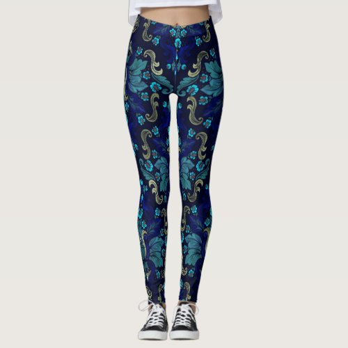 Oriental Damask Pattern Leggings