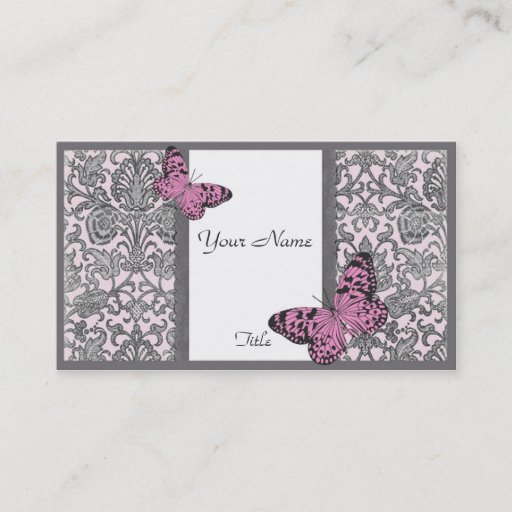Customizable Oriental Damask(Pink)Business Card