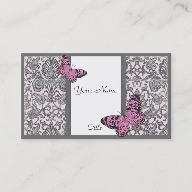 Oriental Damask(Pink)Business Card (Front)