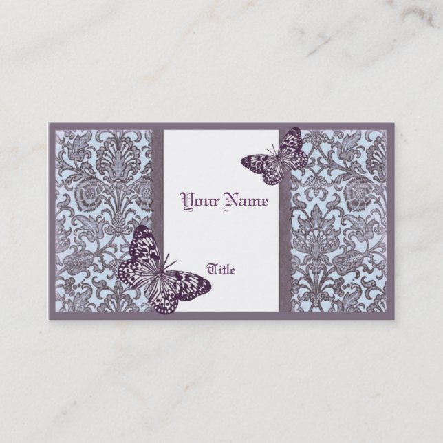 Oriental Damask(Purple)Business Card (Front)