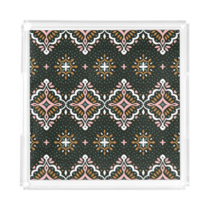 Oriental Damask: Talavera Vintage Elegance Acrylic Tray
