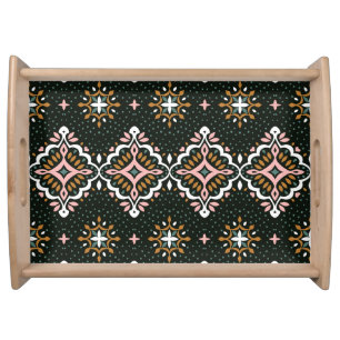 Oriental Damask: Talavera Vintage Elegance Serving Tray