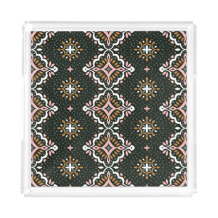 Oriental Damask: Vintage Talavera Mosaic. Acrylic Tray