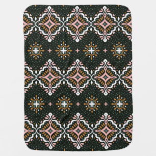 Oriental Damask: Vintage Talavera Mosaic. Baby Blanket