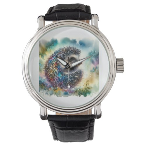 Oriental Dark Hedgehog AREF1708 1 _ Watercolor Watch