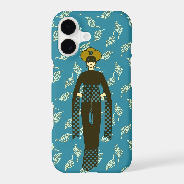 Oriental Dark Red Woman Turban Turkey Art Nouveau Case-Mate iPhone Case (Back)
